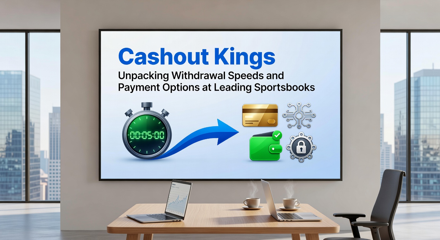 Infographic comparing withdrawal times across major sportsbooks with clocks and payment icons