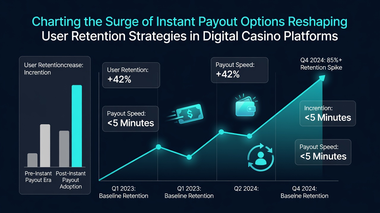 Analytics dashboard showing retention curves and payout speed comparisons across casino user segments
