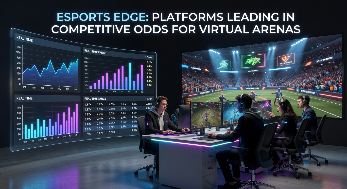 Dynamic esports arena with glowing screens displaying live betting odds for major tournaments like League of Legends Worlds