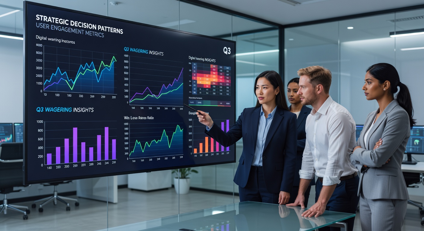 Data visualization dashboard showing betting trends and user analytics on a digital wagering platform
