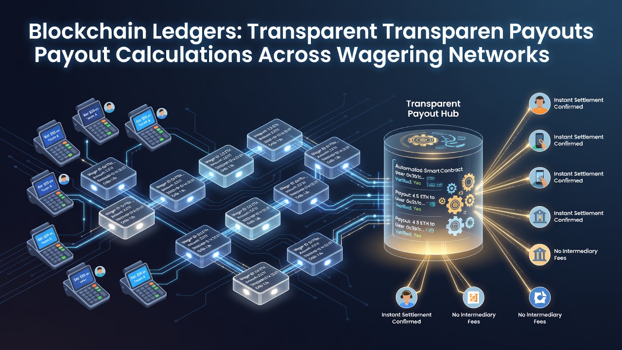 Blockchain ledger visualization showing transparent transaction chains in wagering systems