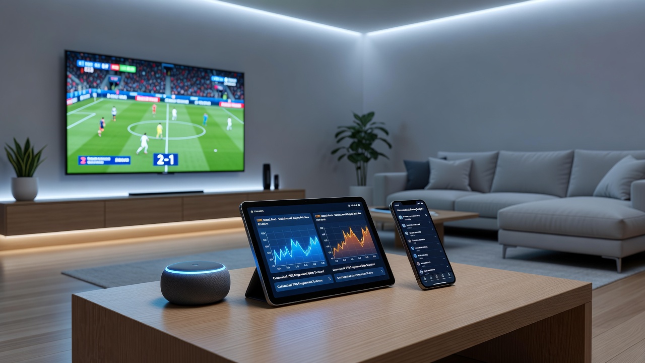 Dashboard view showing smart home sensor data mapped to betting engagement metrics