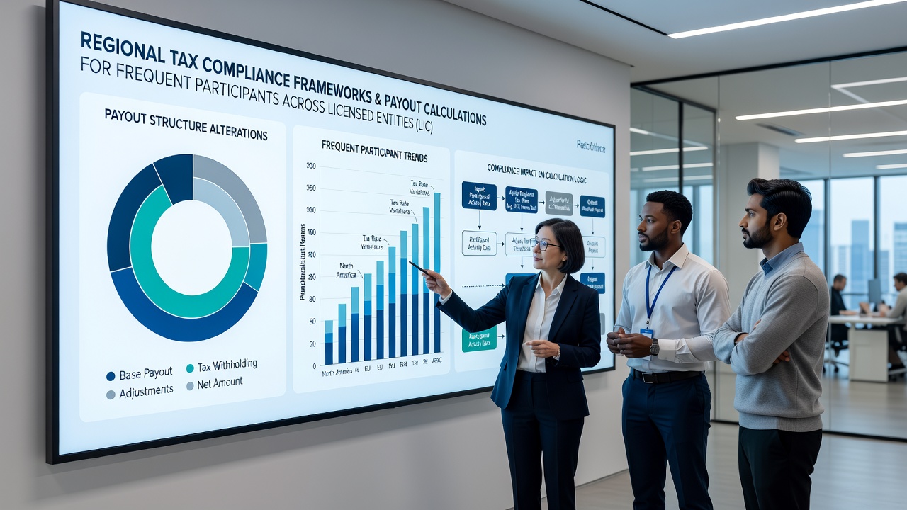 Digital dashboard displaying adjusted betting payout calculations across multiple state tax jurisdictions