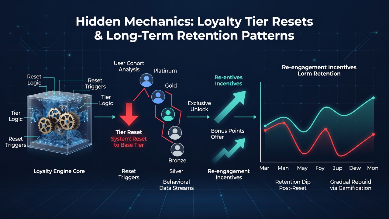 Data visualization of user retention curves before and after loyalty tier resets on wagering platforms