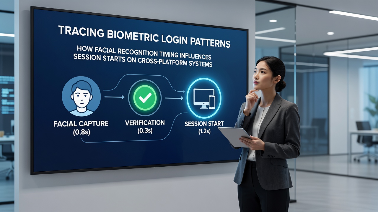 Chart illustrating average facial recognition login times by platform type in wagering applications