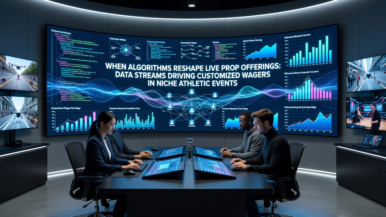 Live data visualization dashboard showing customized prop wagers generated from algorithmic analysis of niche sports metrics